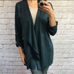 Faux Suede Blazer Jacket